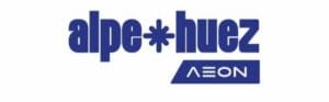 blue and white logo for Alpe d'Huez ski resort